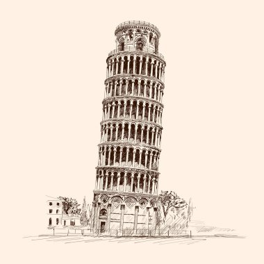Leaning Tower of Pisa. clipart