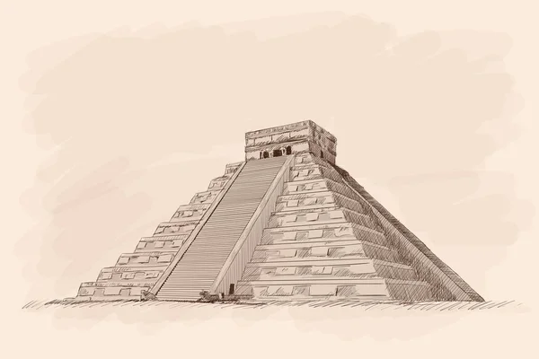 Aztekische Steinpyramide. — Stockvektor