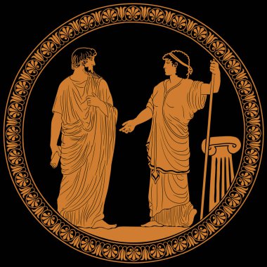 Ancient Greek man and woman. clipart