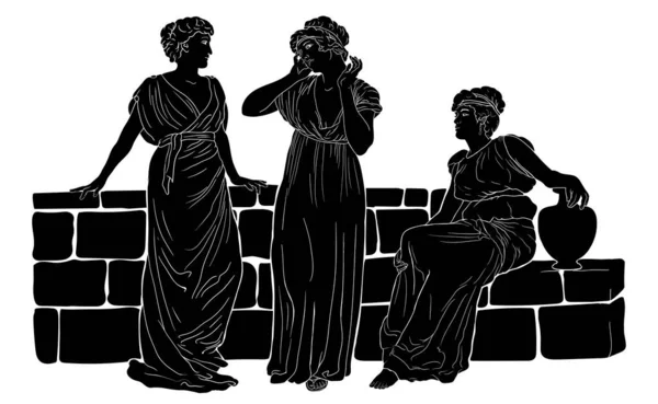 Trois femmes grecques . — Image vectorielle