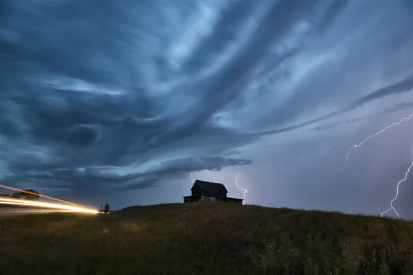 Storm Clouds Saskatchewan Lightning — Stock Photo, Image