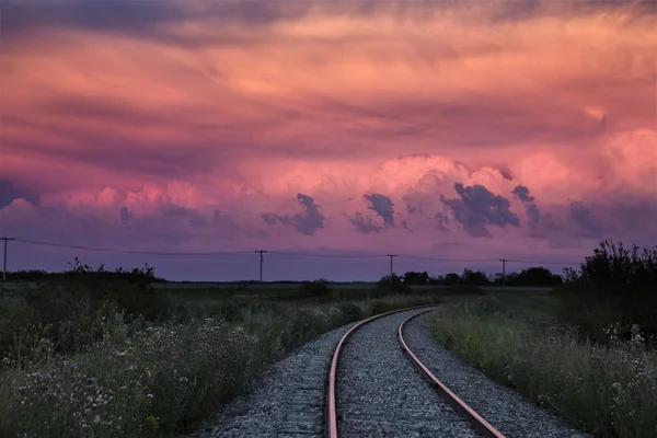 Storm Clouds Saskatchewan sunset — Stock Photo, Image