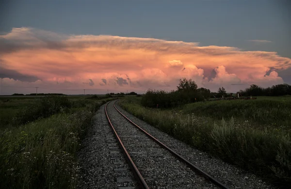 Nuvole di tempesta Saskatchewan tramonto — Foto Stock
