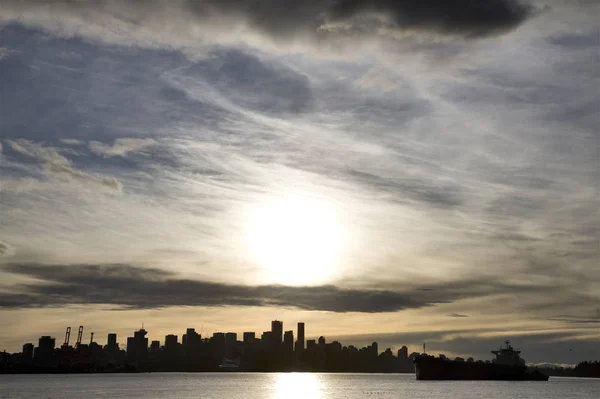 Vancouver Skyline Kanada Sonnenuntergang — Stockfoto