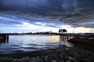 Vancouver Skyline Kanada günbatımı