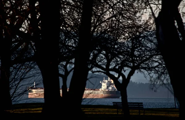 Cargo Ships English Bay — Stock Photo, Image