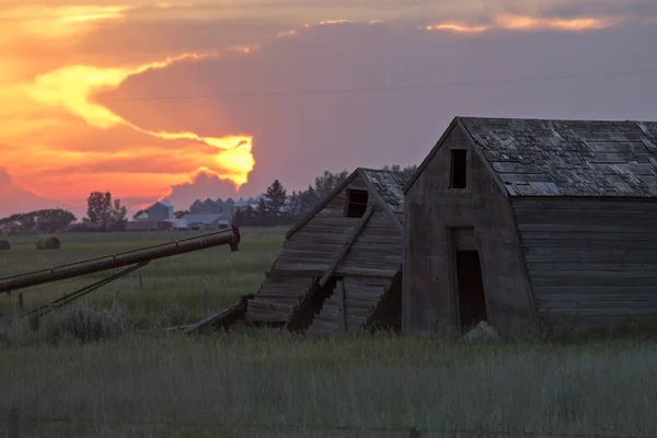 Sillouette Sunset Saskatchewan — Stockfoto