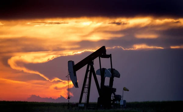 Sillouette Sunset Saskatchewan — Stock Photo, Image