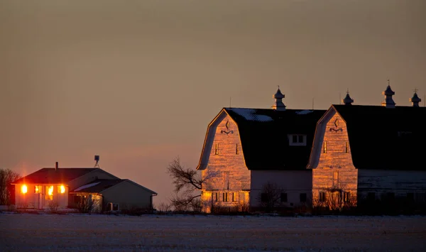 Double Barn in Winter — Stock Photo, Image