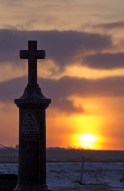Saskatchewan Prairie günbatımı