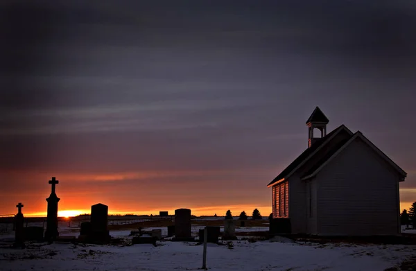 Sonnenuntergang in der saskatchewan-Prärie — Stockfoto