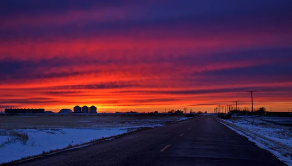 Saskatchewan Prairie Sunset — Stock Photo, Image