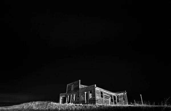 Night Picture Ghost Town — Stock Photo, Image