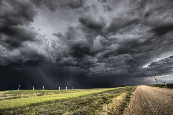 Prairie Storm Canada Zomer Platteland Grote Structuur Saskatchewan — Stockfoto