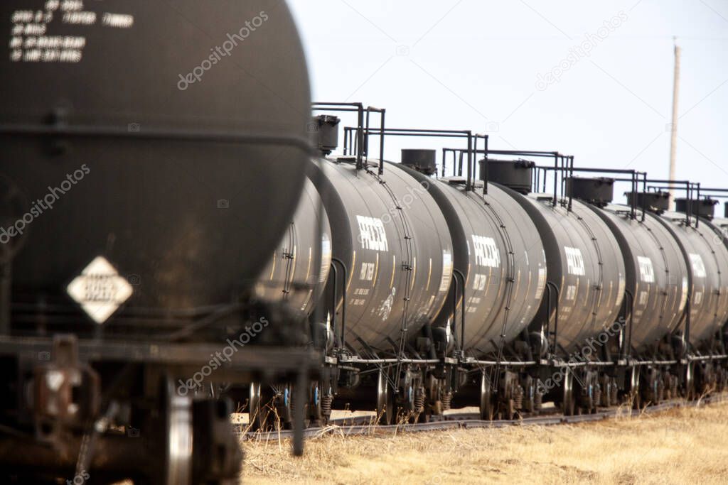 Crude Oil Transport Freight Train Cars Canada