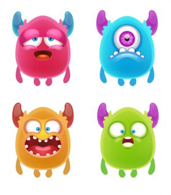 çizgi film canavarlar set