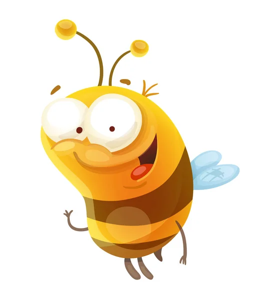 Щасливі мультфільм Бджола Ліцензійні Стокові Ілюстрації