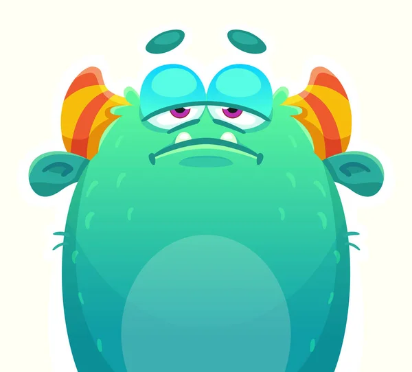 Dessin animé monstre turquoise — Image vectorielle