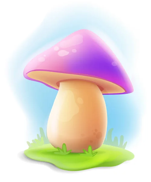 Purple hat mushroom Stock Illustration