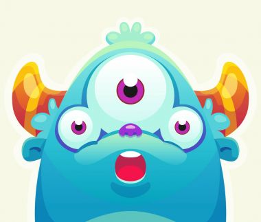 Çizgi film mavi canavar