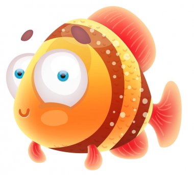 Karikatür turuncu balık