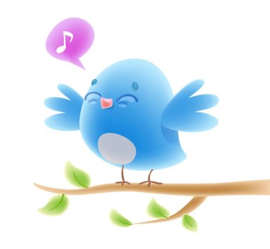 Dalı üzerinde Tweeting kuş