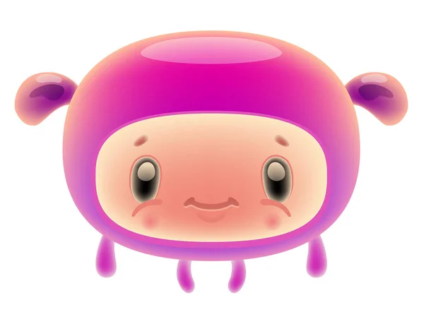 Bonito pequena criatura rosa — Vetor de Stock