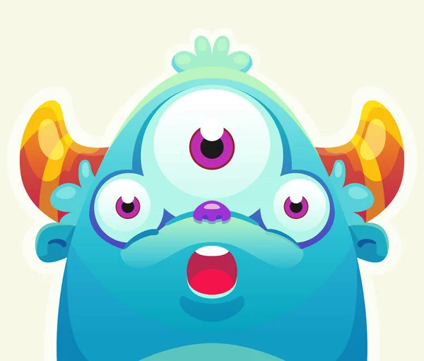 Cartoon blauwe monster — Stockvector