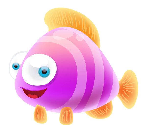 Карикатурные пурпурные рыбы
  