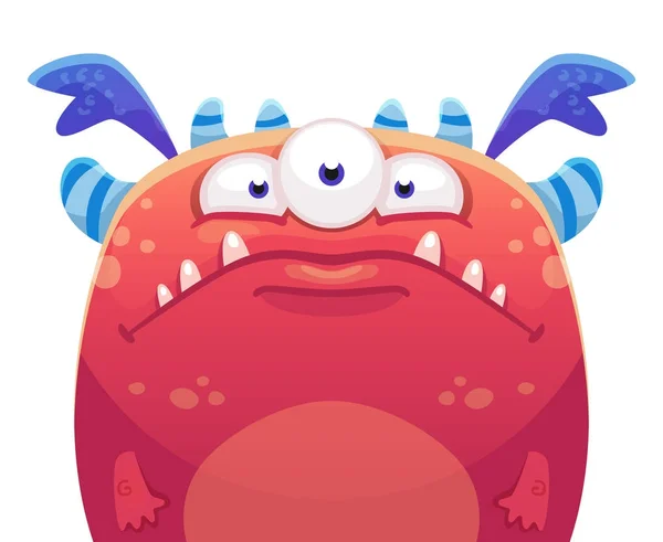Dibujos animados monstruo rojo — Vector de stock