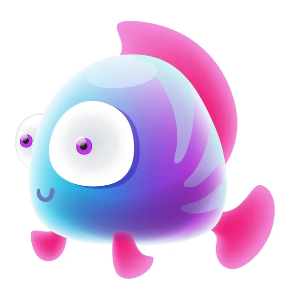 Cartoon purple fish Vector Graphics