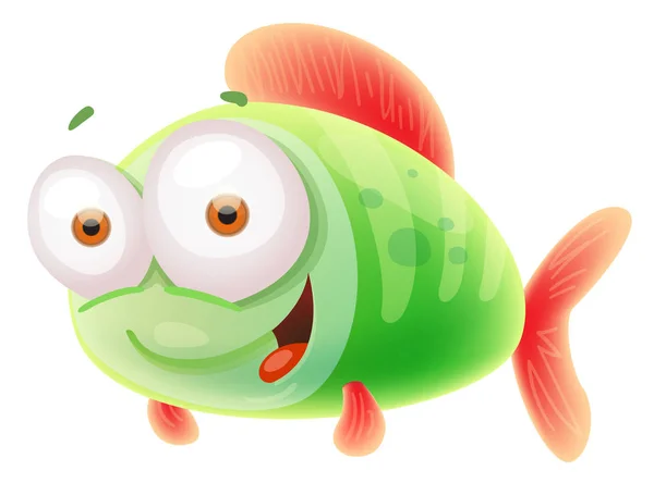 Cartoon green fish Stock Vector