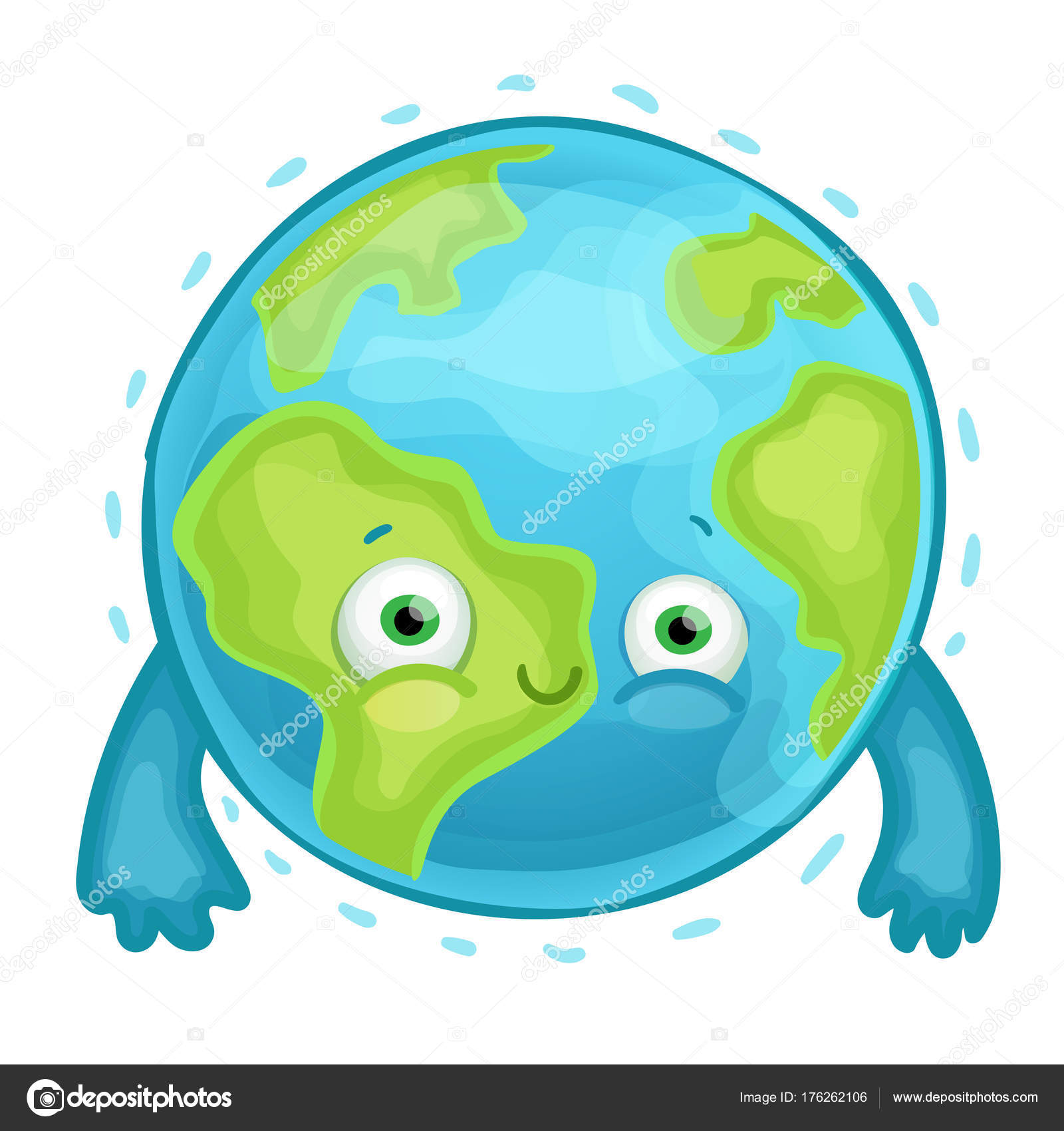 Cute Cartoon Earth Vector Illustration Stock Vector Image by  ©Real_Illusuion #176262106