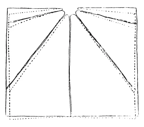 木材尺寸长方形在屠宰时 木材干燥变形 老式雕刻插图 — 图库矢量图片