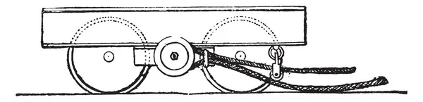 Horizontální Šroub Brzdy Vintage Ryté Ilustrace — Stockový vektor