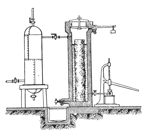 Dispositivo Breant, grabado vintage . — Vector de stock