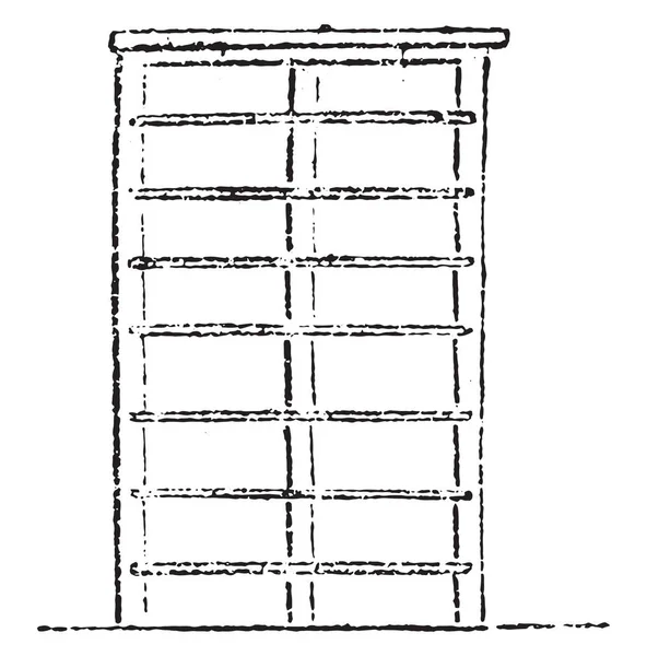 9. ondersteuning afgestudeerd aan de gewelven mat, vintage gravure. — Stockvector