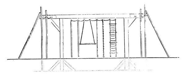 2. Portico garni de tous ses appareils, gravure vintage . — Image vectorielle