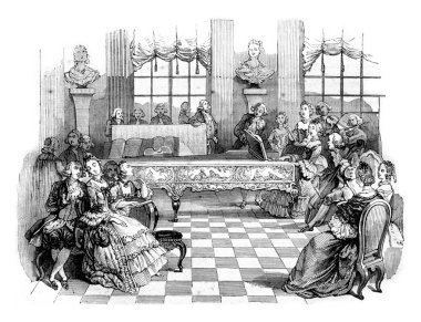 Bir konser onsekizinci yüzyılda vintage oyma.