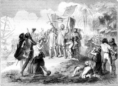 Yeni Dünya Christopher Columbus, vintage N'ever tarafından keşfi