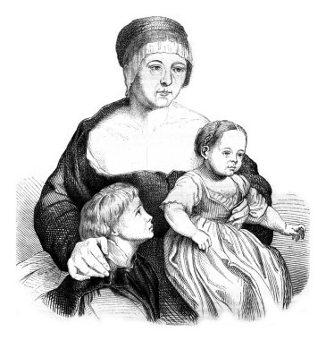 Aile Holbein resim bu sanatçının korur bir Bale, vintage 
