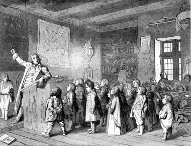 İş öğretmen, vintage oyma.