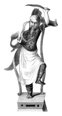 Kamçatka, kötü geniuses putlara vintage oyma.