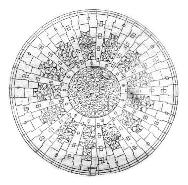 Yatay bölümünde tam massif, vintage oyma.