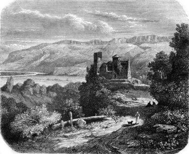 Castle Rochechinard, vintage oyma.