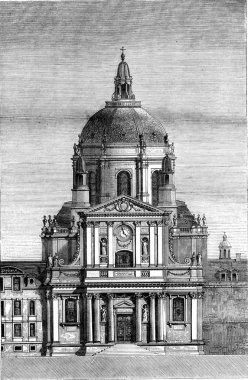 Sorbonne, Paris, kilise vintage oyma.