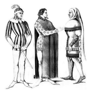 İsen, kostüm Lordlar odası ve şehir, vintage oyma.