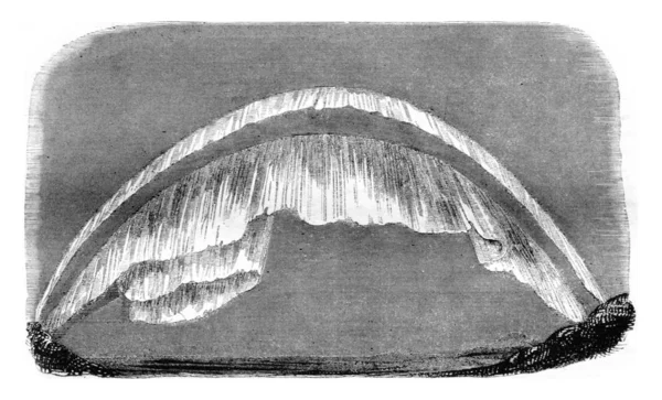 Одна из форм Aurora Borealis на севере, винтажная гравировка . — стоковое фото