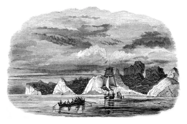 Остров Хуан Фернандес, или жил моряк, который Дефо роман Робин — стоковое фото