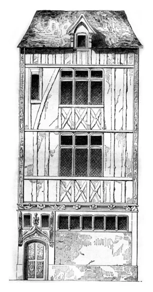 루앙에 Jouvenet의 집 빈티지 조각. — 스톡 사진